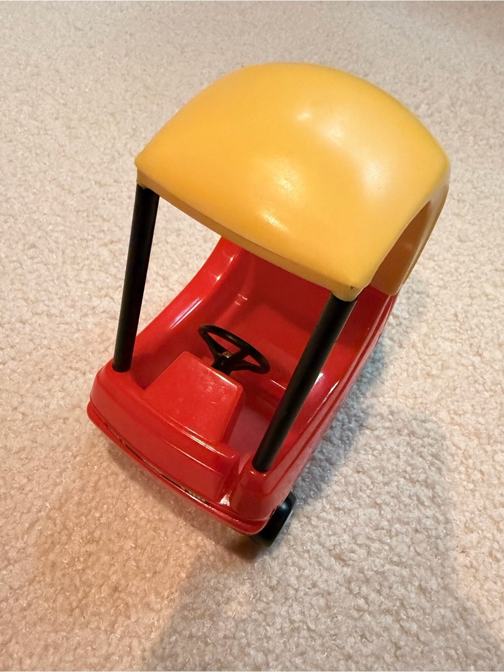 Vintage Classic Red and Yellow Push Ride-On Toy Car for Kids